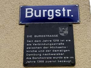 Hildesheim: Hinweistafel zur Burgstraße