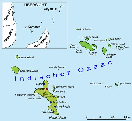 Seychellen: Landkarte