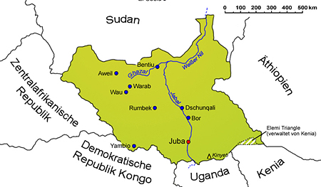 Landkarte, Südsudan