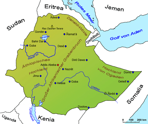 Äthiopien: Landkarte