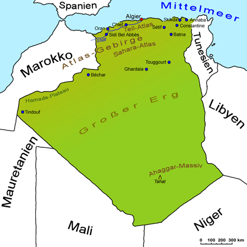 Algerien: Landkarte