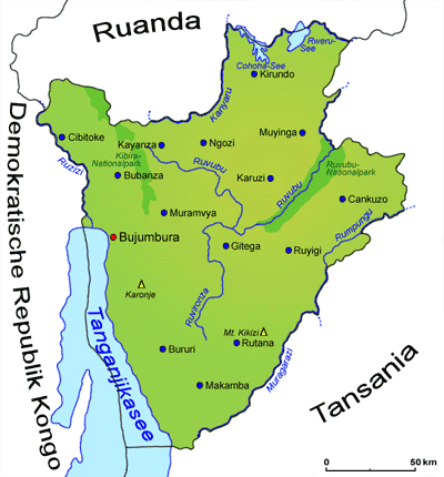 Burundi: Landkarte