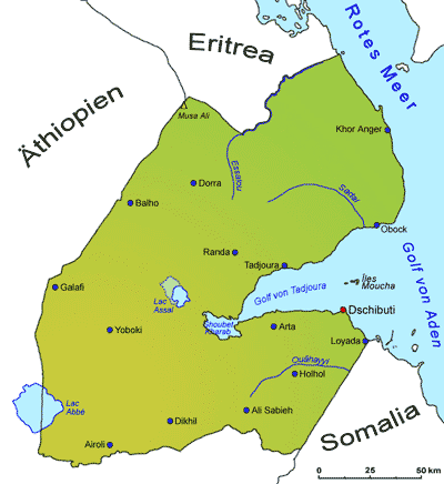 Dschibuti: Landkarte