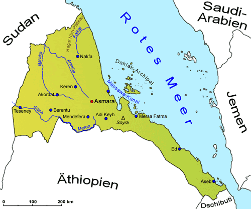 Landkarte: Eritrea