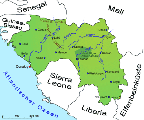 Landkarte: Guinea