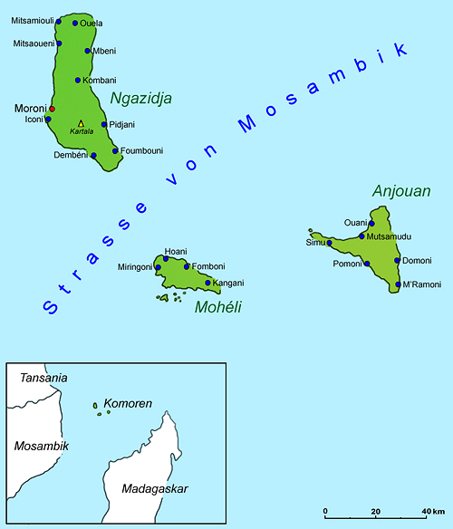 Komoren: Landkarte