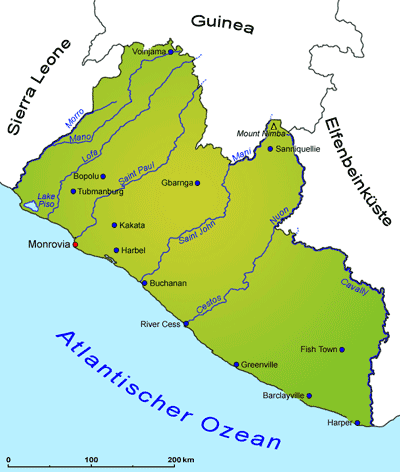 Liberia: Landkarte