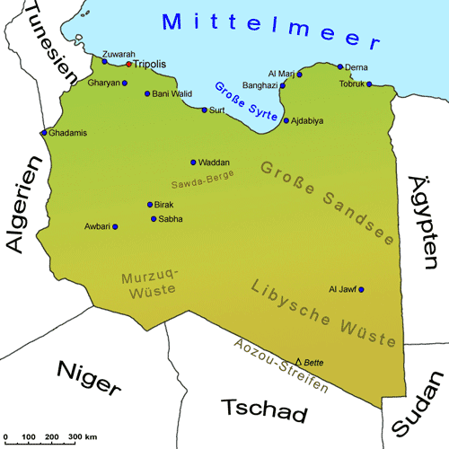 Landkarte: Libyen