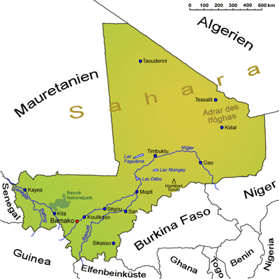 Mali: Landkarte