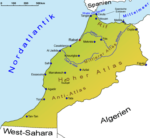 Landkarte: Marokko 
