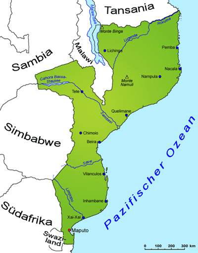 Mosambik: Landkarte