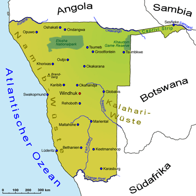 Landkarte: Namibia 