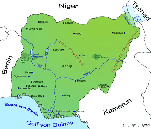 Nigeria: Landkarte