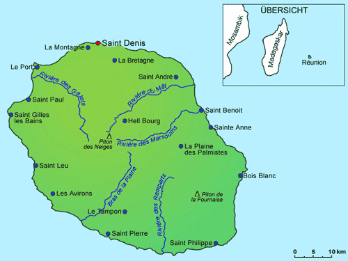 Landkarte: Réunion 