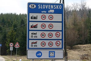 Slowakei, Höchstgeschwindigkeiten, Verkehrsregeln