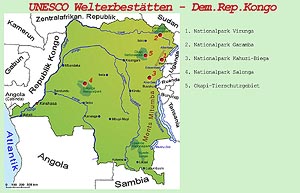 UNESCO-Welterbestätte, Demokratische Republik Kongo