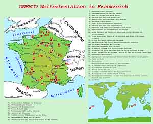 Frankreich, UNESCO Welterbestaetten