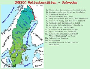 Schweden, UNESCO Welterbestaetten