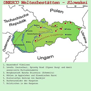 Slowakei, UNESCO Welterbestaetten